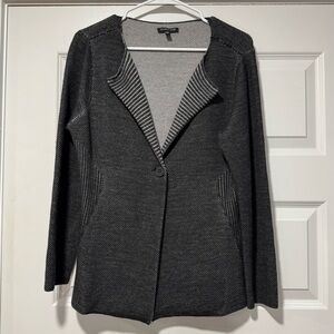 Eileen Fisher Charcoal Gray Merino Wool Cardigan